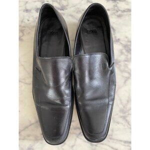 Hugo Boss Venetian Black Learher Slip on Penny Loafer for Men Size 10